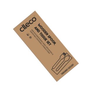 Paper Cutlery Pouch - 160 mm spoon and recycled tissue
